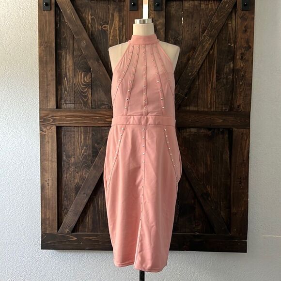 Fashion Nova Secret Identity studded Dress - Mauve Sz- 1XL - Picture 4 of 15